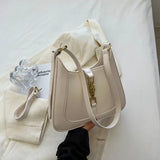 Western Style Shoulder Bag with Locking Buckle