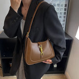 Western Style Shoulder Bag with Locking Buckle