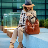 Retro Shoulder Handbag High Capacity Solid Multifunction Crossbody Bag