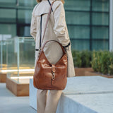 Retro Shoulder Handbag High Capacity Solid Multifunction Crossbody Bag