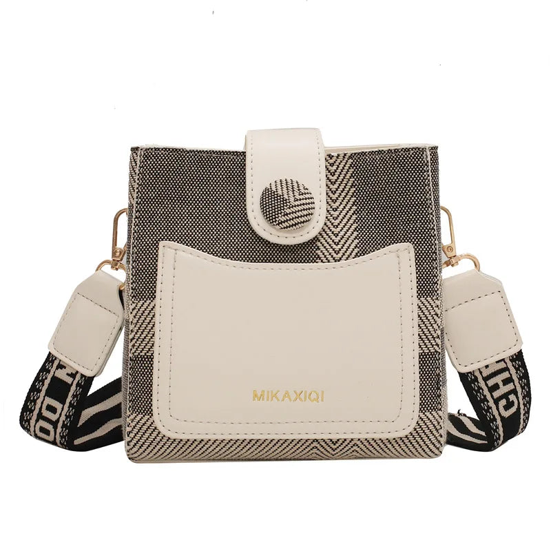 Retro Hong Kong Wide Shoulder Strap Diagonally Bag