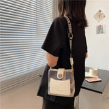 Retro Hong Kong Wide Shoulder Strap Diagonally Bag