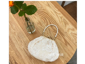 Retro Jacquard Vintage Floral Tote Bag With Lace