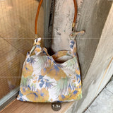 Retro Jacquard Women's Underarm Bag Casual Satin Ladies Flower Shoulder Bags