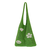 Retro Knitted Shoulder Bag Casual Beach Shopper Mesh