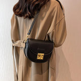 Vintage Semicircle Shoulder Purse Women Clutch Handle Bags