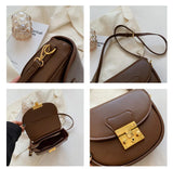 Vintage Semicircle Shoulder Purse Women Clutch Handle Bags