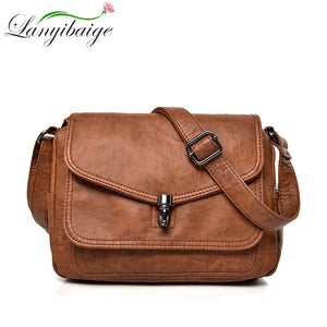 Retro Shoulder Bag Lock Clamshell Style Messenger Casual Female Bag