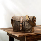 Retro Laptop Briefcase Bag Cowhide Leather Handbags 13inch Pad Bag