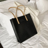 Retro Crocodile Pattern Shoulder Tote Bag
