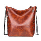 Retro Women Tote Bag Chain Rivet Bead Shoulder Bags Lady Commutin