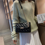 Retro Large Handbag PU Leather Women's Bags Crossbody Lock Chain Shoulder