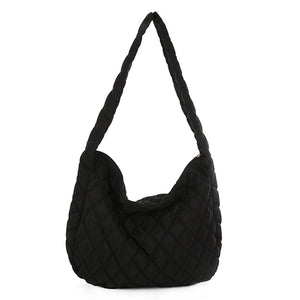 Retro Lattice Cloud Shoulder Bag Quilted Handbag Female Padded Bag