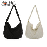 Retro Lattice Cloud Shoulder Bag Quilted Handbag Female Padded Bag