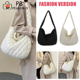 Retro Lattice Cloud Shoulder Bag Quilted Handbag Female Padded Bag