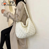 Retro Lattice Cloud Shoulder Bag Quilted Handbag Female Padded Bag