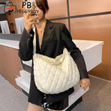 Retro Lattice Cloud Shoulder Bag Quilted Handbag Female Padded Bag