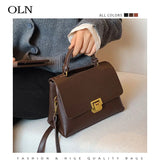 Ladies Retro Leather Top Handle Bag Large Capacity Tote