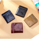 Vintage Leather Zipper Wallet Slim Purse for Men and Women