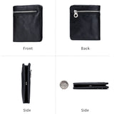 Vintage Leather Zipper Wallet Slim Purse for Men and Women