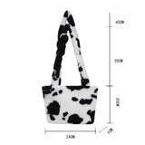 Leopard Pattern Crossbody Bag Plush Shoulder Handbag