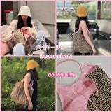 Leopard Pattern Women Tote Handbags Pink Shoulder Bag