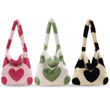 Leopard Print Plush Shoulder Bag Large Travel Tote