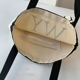 Retro Letter Shoulder Bags Women Canvas Shopping School Student All-match