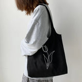 Retro Literary Canvas Bag Women Shoulder Bag Ulzzang Harajuku Cotton Shopping