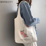 Retro Literary Canvas Bag Women Shoulder Bag Harajuku Cotton Shopping