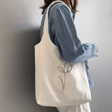 Retro Literary Canvas Bag Women Shoulder Bag Ulzzang Harajuku Cotton Shopping