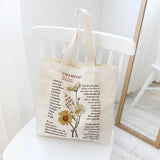 Retro Literary Canvas Shoulder Bag Letter Shopper