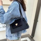 Velvet Pink Heart Underarm Bag Small Square Shoulder Bag