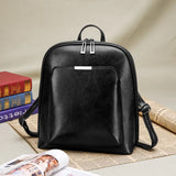 Retro High Leather Backpack Large Capacity School Shoulder Bags