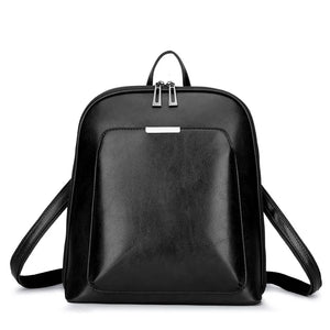 Retro High Leather Backpack Large Capacity School Shoulder Bags
