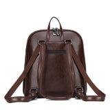 Retro High Leather Backpack Large Capacity School Shoulder Bags