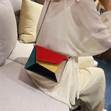 Retro Matte Patchwork Crossbody Bag for Women Small Chains Strap Shoulder Bag