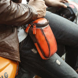 Retro Men Leather Coffee Shoulder Mochila Bag Cigarette Travel Pouch