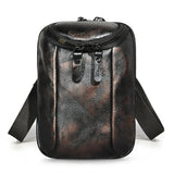 Retro Men Leather Coffee Shoulder Mochila Bag Cigarette Travel Pouch