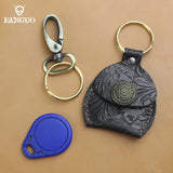Vintage Men's Leather Key Organizer Bag Keychain Holder Chain