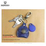 Vintage Men's Leather Key Organizer Bag Keychain Holder Chain