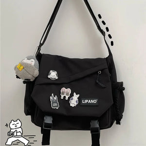 Retro Messenger Bag Large Capacity Lightweight Shoulder Bag For Men Women