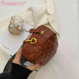 Quilted PU Leather Camera Shoulder Bag Prints Wide Strap Solid Zipper Small