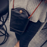 Retro Mini Bucket Crossbody Bag Women Shoulder Bags PU Leather