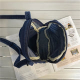 Retro Mini Crossbody Bag for Women Denim Travel Handbag Purse