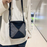 Retro Mini Crossbody Bag for Women Denim Travel Handbag Purse