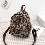 Leopard Mini Women's Backpack Small School Bag Rucksack for Teen Girls