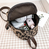 Leopard Mini Women's Backpack Small School Bag Rucksack for Teen Girls