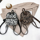 Leopard Mini Women's Backpack Small School Bag Rucksack for Teen Girls