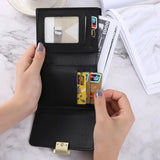 Retro Crocodile Pattern Green Purse Three-Fold PU Small Wallet Women